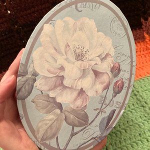 Oval Floral Blue Paper Display Box